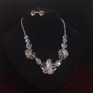 NWT Vtg inspired  crystal necklace and earrings